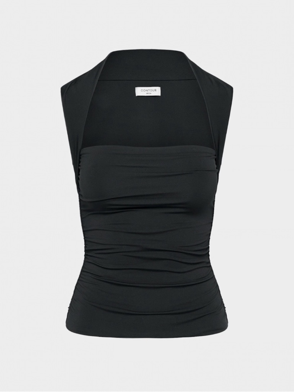 Aritzia Contour Black Halter Ruched Camisole